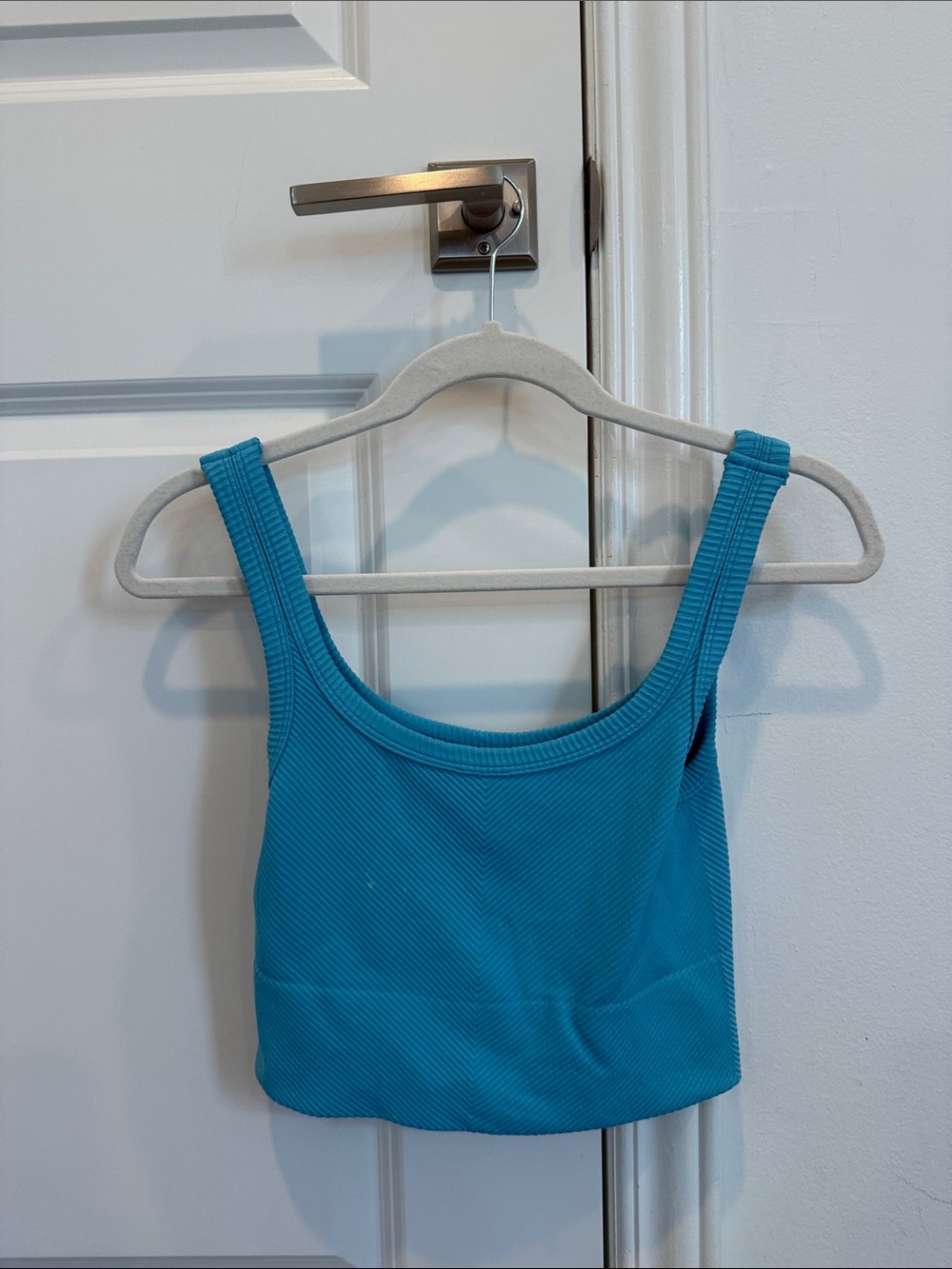 Nikibiki Teal Ribbed Scoop Crop Top